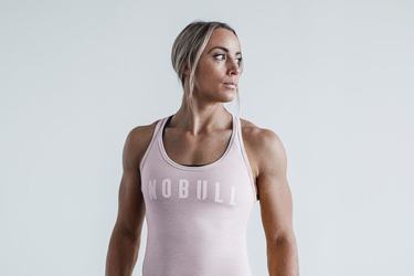 Nobull Racerback Women's Tank Tops Rose | Australia (GZ8591)